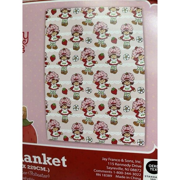 Strawberry Shortcake Classic 60 X 90” Soft Plush Blanket TWIN Size Poses Flowers - Picture 2 of 16